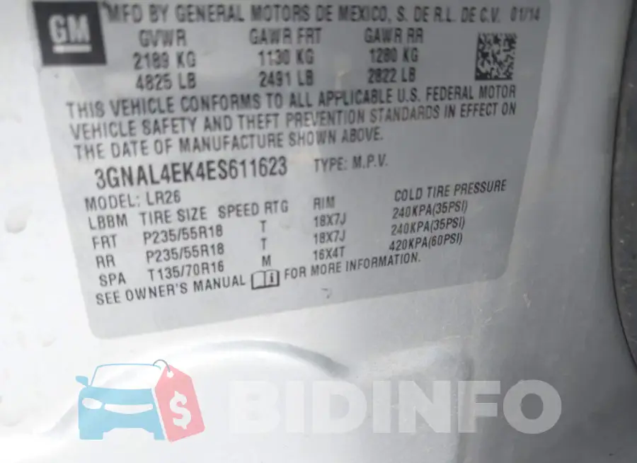 3GNAL4EK4ES611623 Photo# 9