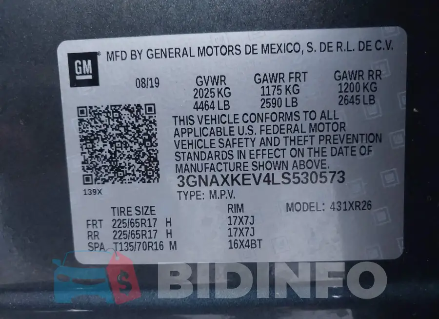 3GNAXKEV4LS530573 Photo# 9