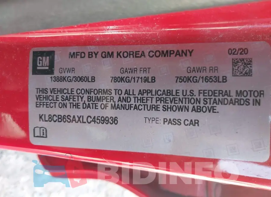 KL8CB6SAXLC459936 Photo# 9