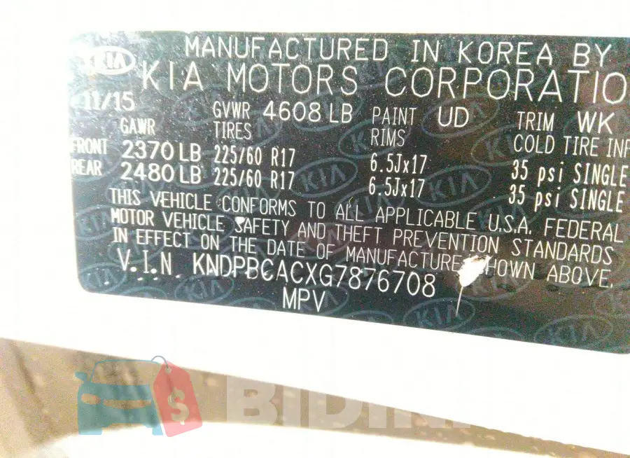 KNDPBCACXG7876708 Photo# 9