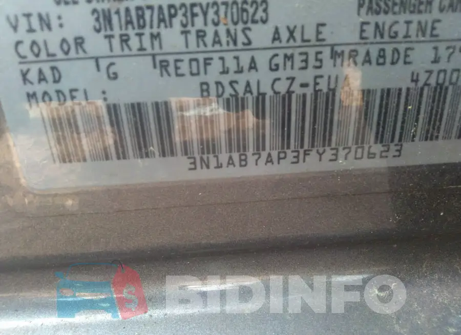 3N1AB7AP3FY370623 Photo# 9