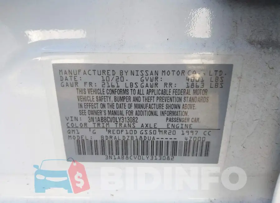3N1AB8CV0LY313082 Photo# 9