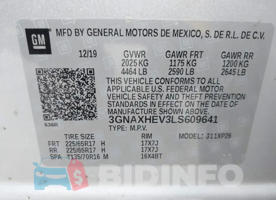 3GNAXHEV3LS609641 Photo# 9