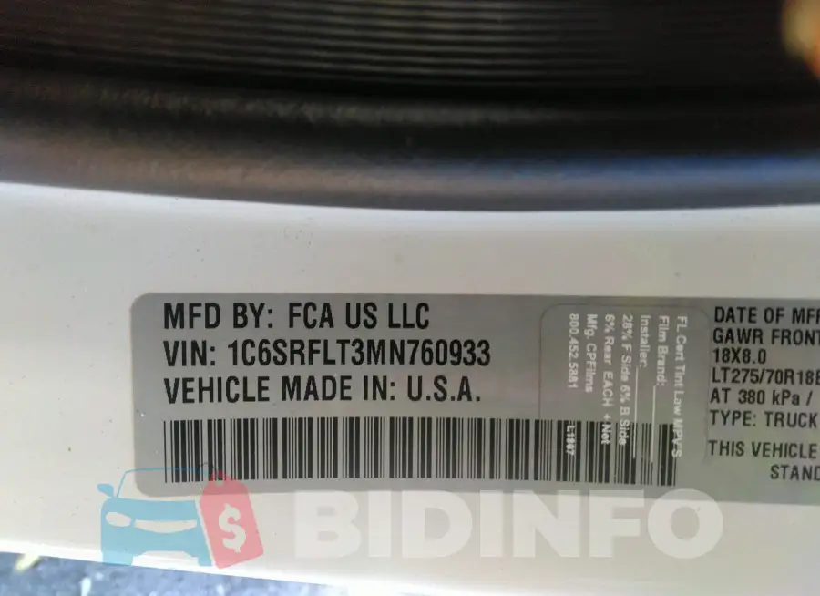 1C6SRFLT3MN760933 Photo# 9