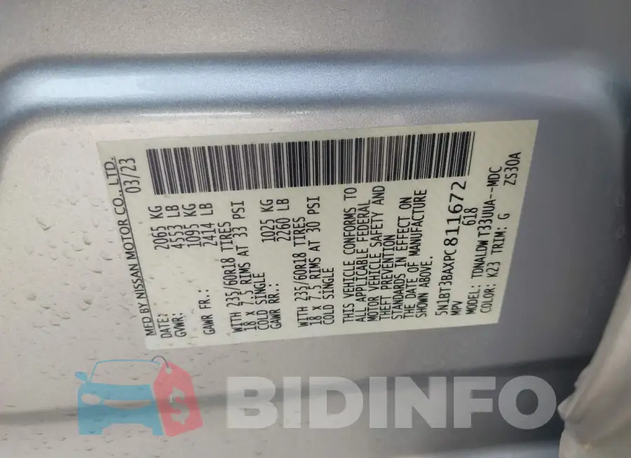 5N1BT3BAXPC811672 Photo# 9
