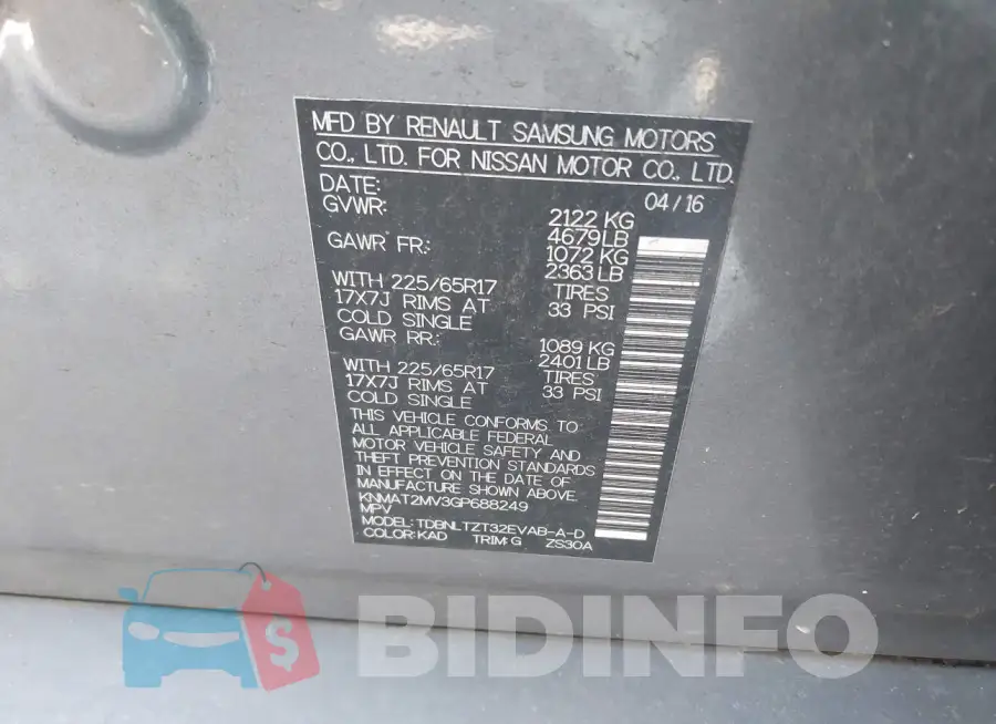 KNMAT2MV3GP688249 Photo# 9