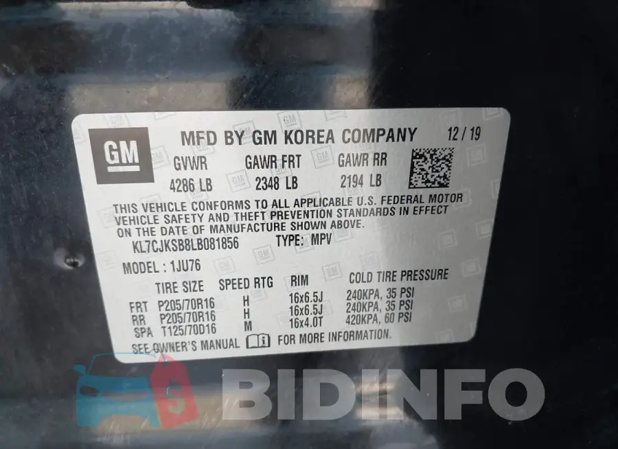 KL7CJKSB8LB081856 Photo# 9