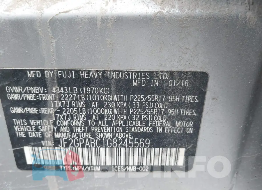 JF2GPABC1G8245569 Photo# 9