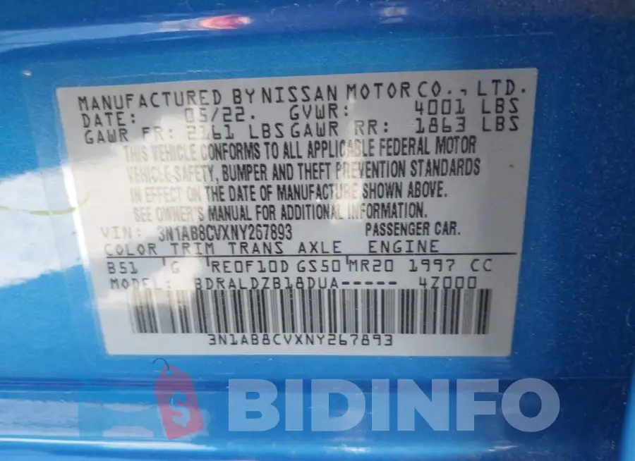 3N1AB8CVXNY267893 Photo# 9