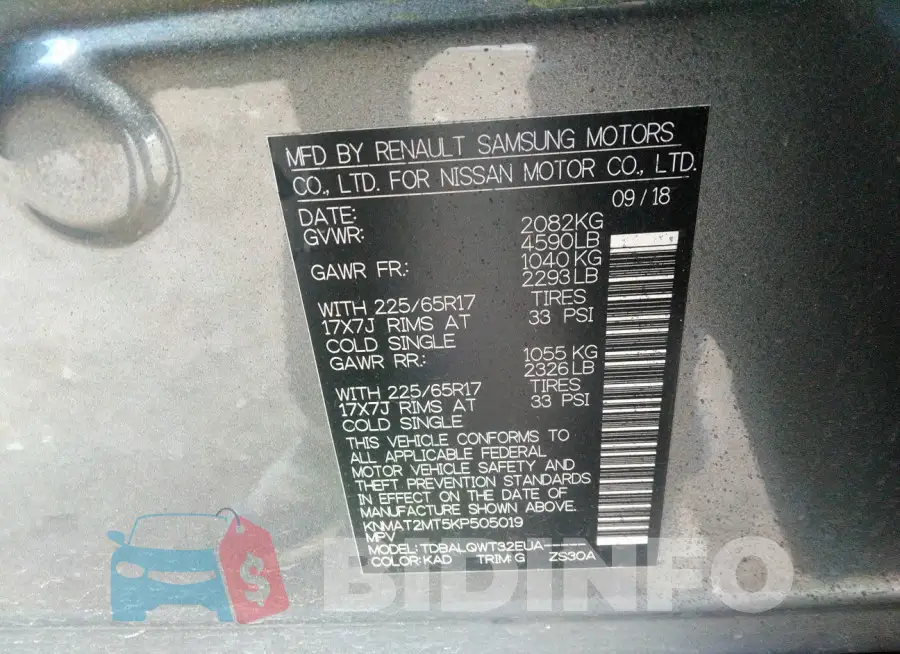 KNMAT2MT5KP505019 Photo# 9