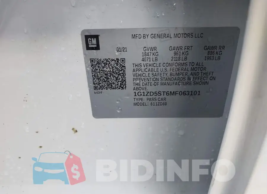 1G1ZD5ST6MF063101 Photo# 9