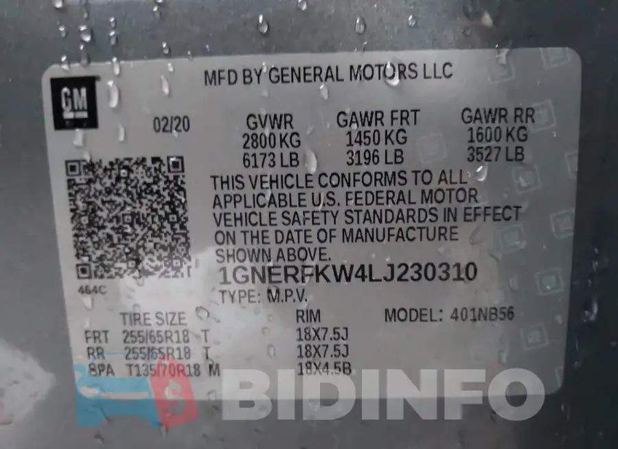 1GNERFKW4LJ230310 Photo# 9