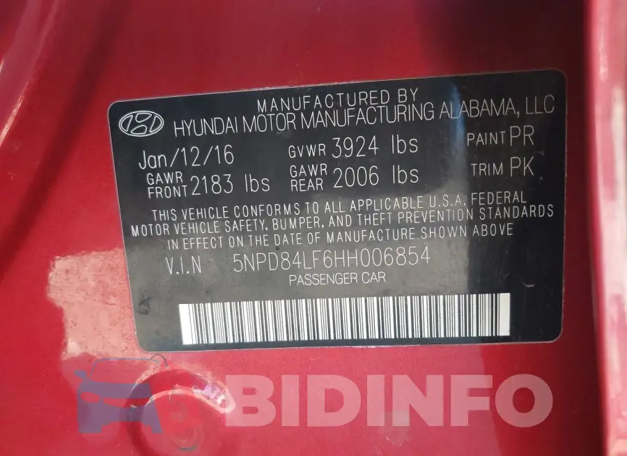 5NPD84LF6HH006854 Photo# 9