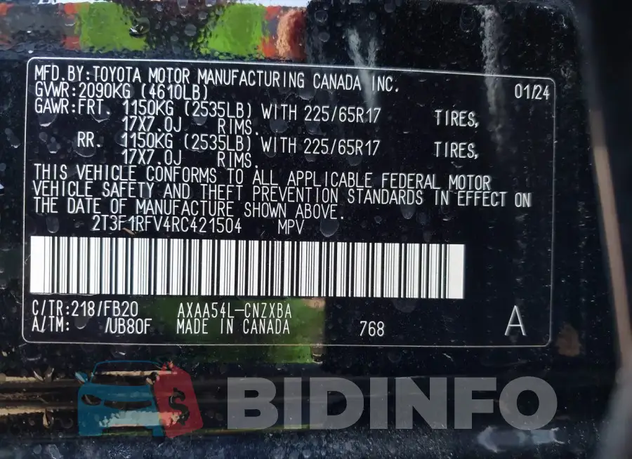 2T3F1RFV4RC421504 Photo# 9