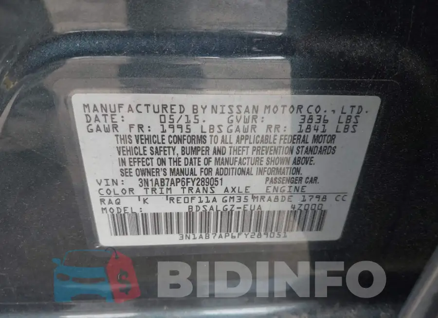 3N1AB7AP6FY289051 Photo# 9