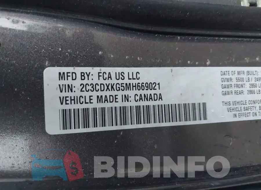 2C3CDXKG5MH669021 Photo# 9
