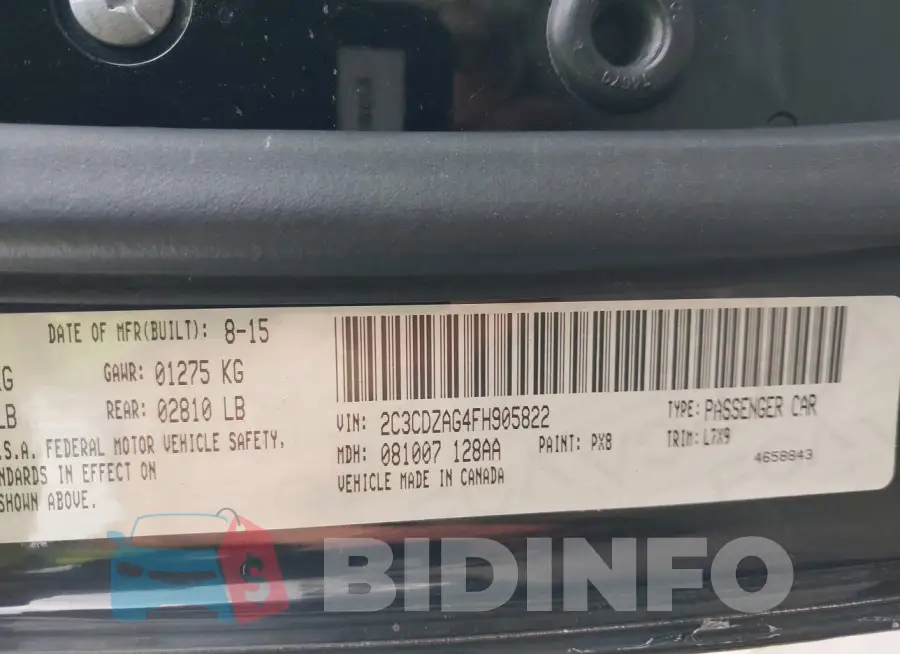 2C3CDZAG4FH905822 Photo# 9