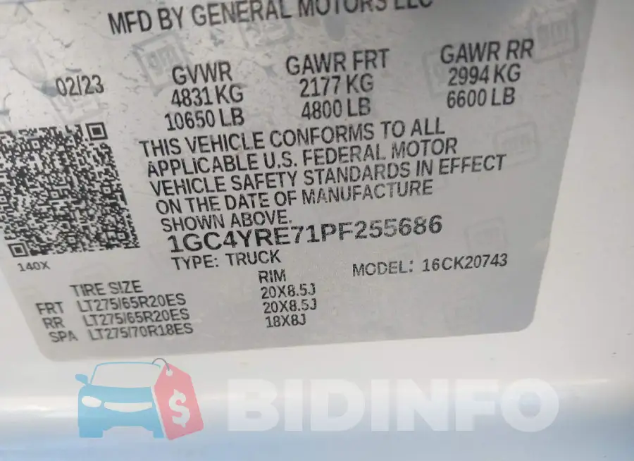 1GC4YRE71PF255686 Photo# 9