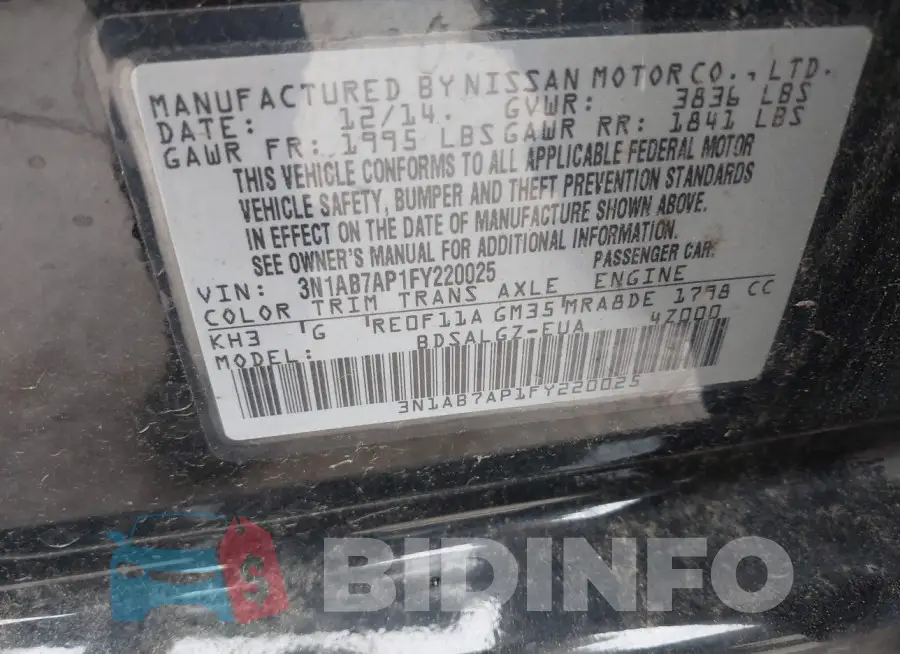 3N1AB7AP1FY220025 Photo# 9