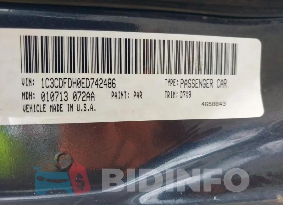 1C3CDFDH0ED742486 Photo# 9