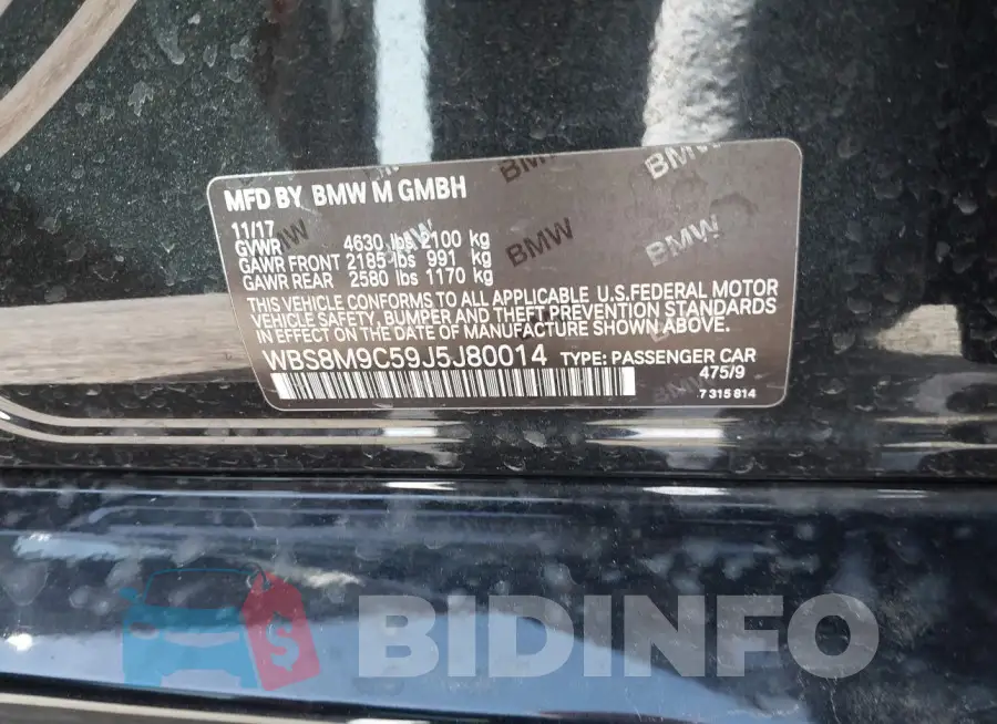 WBS8M9C59J5J80014 Photo# 9