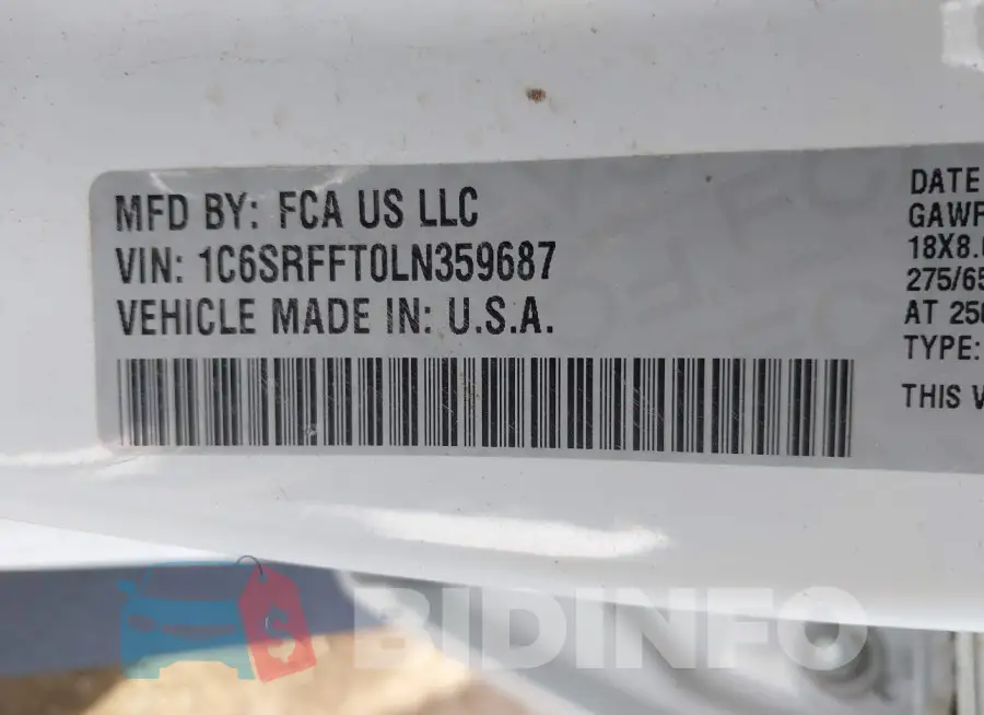 1C6SRFFT0LN359687 Photo# 9