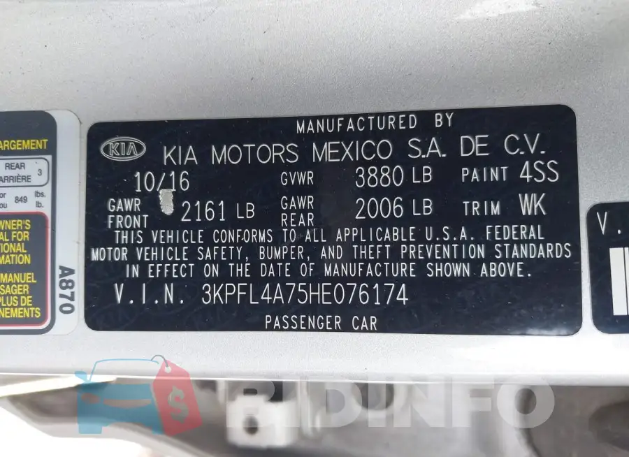 3KPFL4A75HE076174 Photo# 9