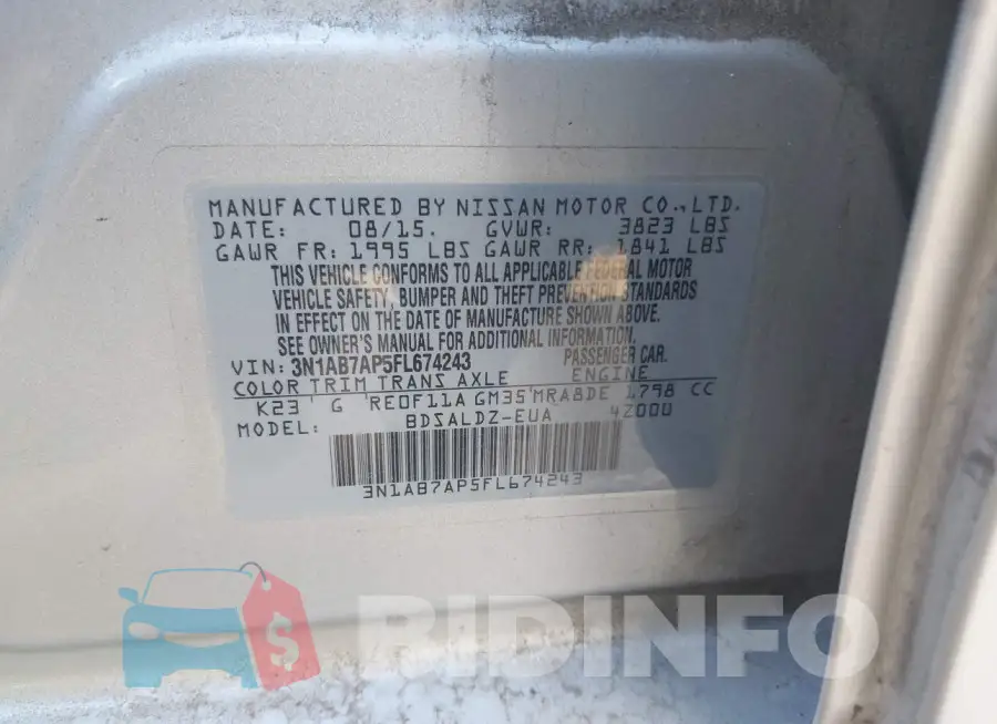 3N1AB7AP5FL674243 Photo# 9