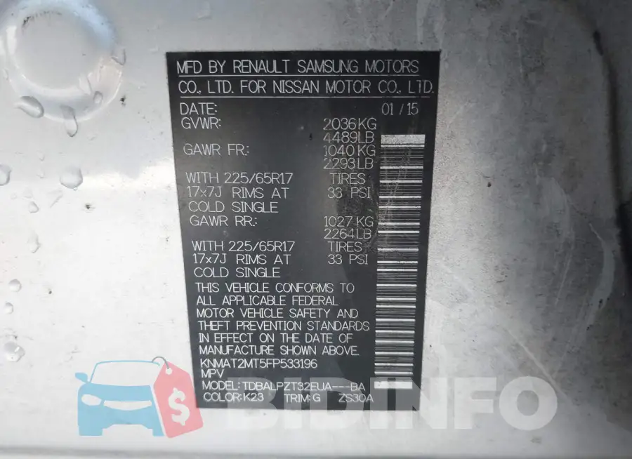 KNMAT2MT5FP533196 Photo# 9