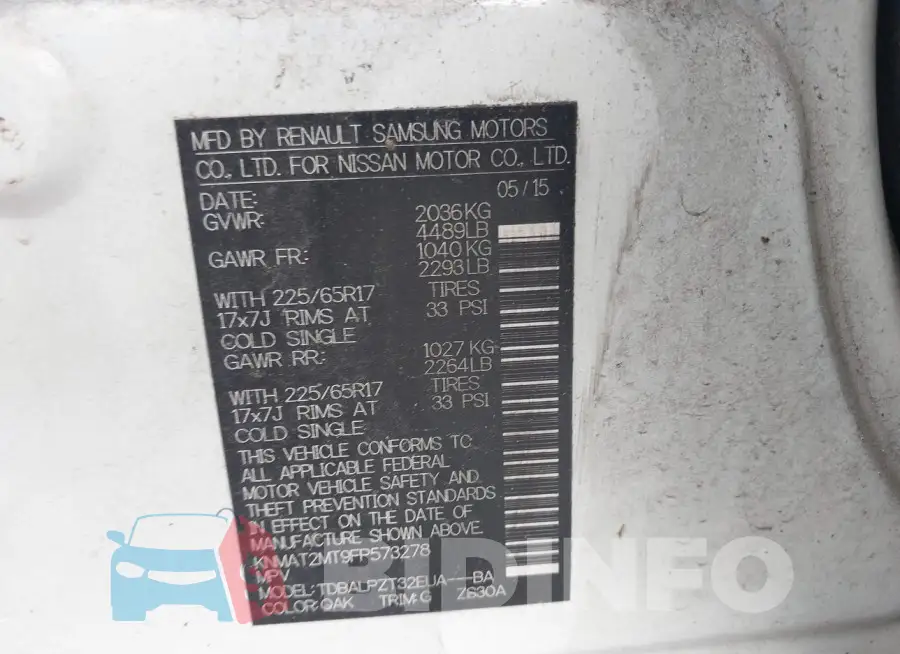 KNMAT2MT9FP573278 Photo# 9