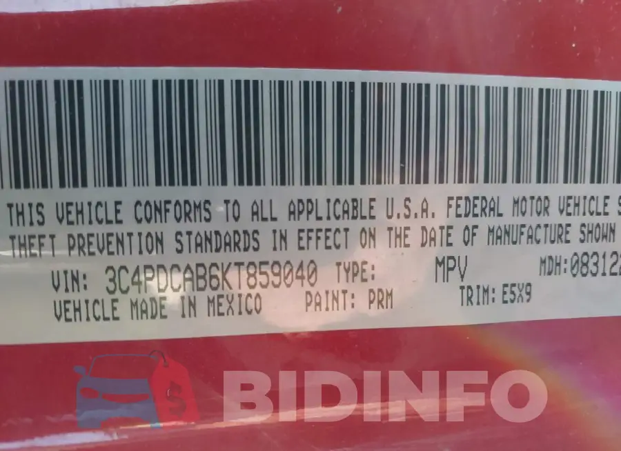 3C4PDCAB6KT859040 Photo# 9