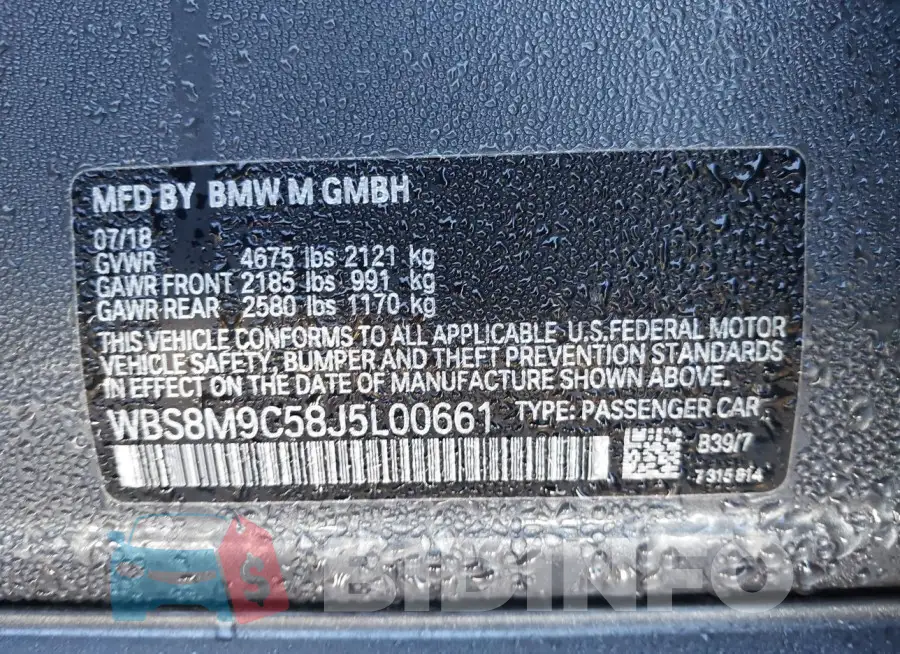 WBS8M9C58J5L00661 Photo# 9