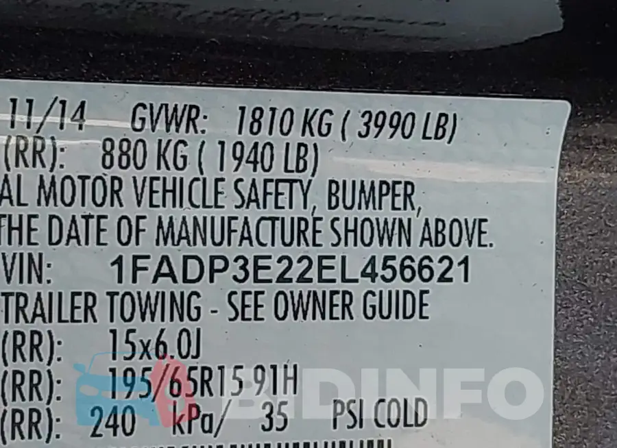 1FADP3E22EL456621 Photo# 9