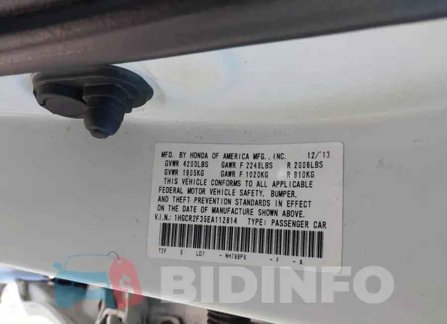 1HGCR2F35EA112814 Photo# 9