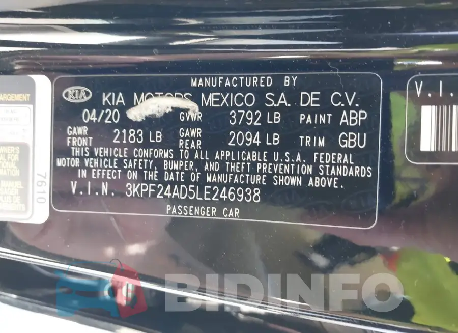 3KPF24AD5LE246938 Photo# 9