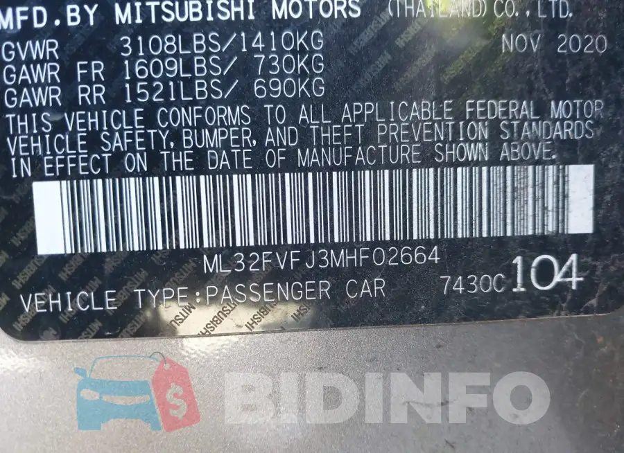 ML32FVFJ3MHF02664 Photo# 9