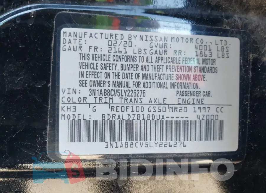 3N1AB8CV5LY226276 Photo# 9