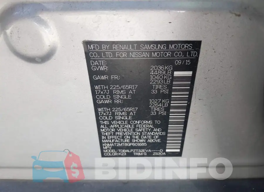 KNMAT2MT8GP601685 Photo# 9