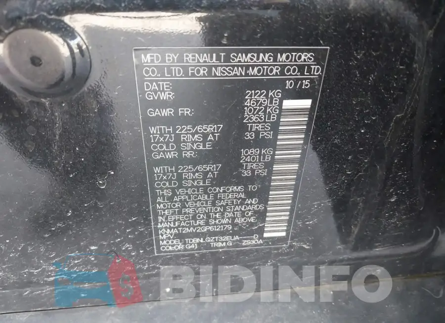 KNMAT2MV2GP612179 Photo# 9