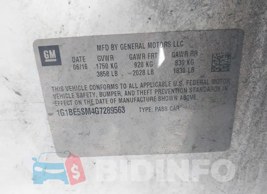 1G1BE5SM4G7289563 Photo# 9