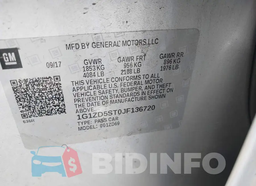 1G1ZD5ST0JF136720 Photo# 9