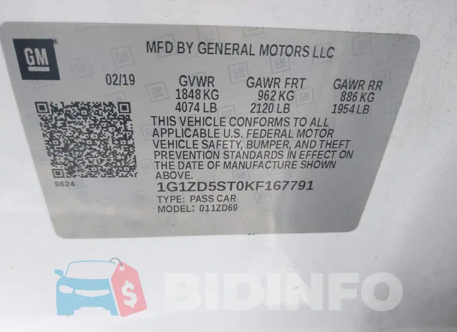 1G1ZD5ST0KF167791 Photo# 9