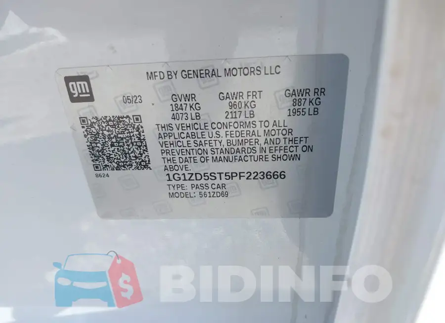 1G1ZD5ST5PF223666 Photo# 9