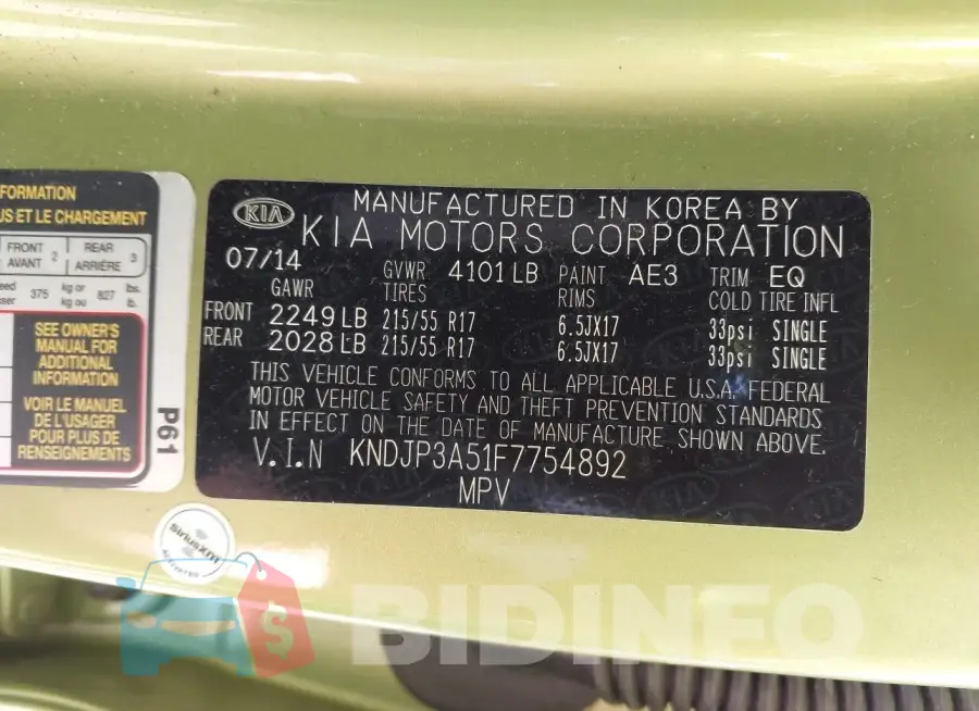 KNDJP3A51F7754892 Photo# 9