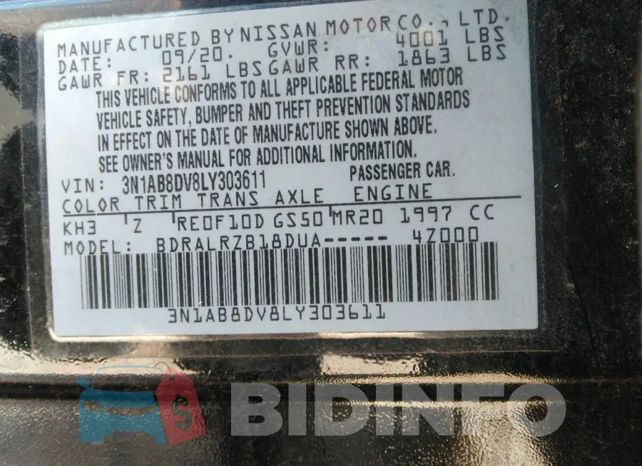 3N1AB8DV8LY303611 Photo# 9