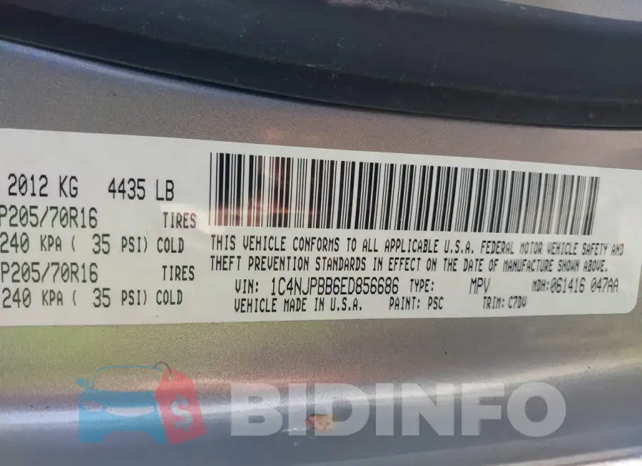 1C4NJPBB6ED856686 Photo# 9