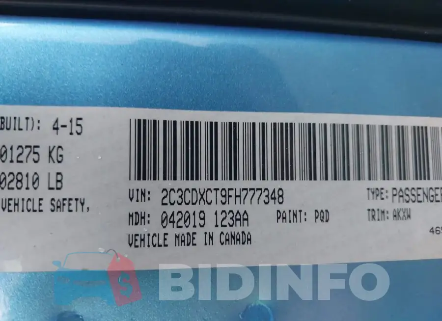 2C3CDXCT9FH777348 Photo# 9