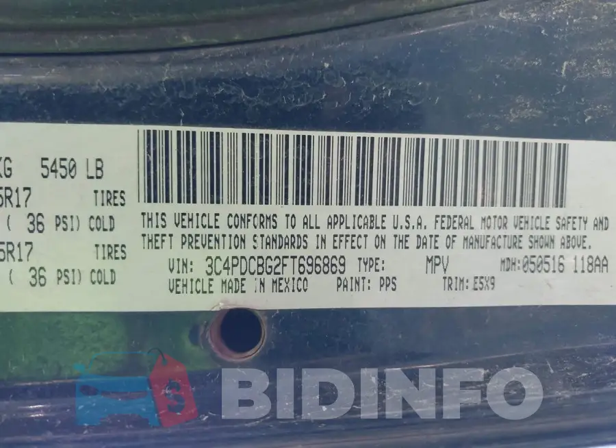 3C4PDCBG2FT696869 Photo# 9