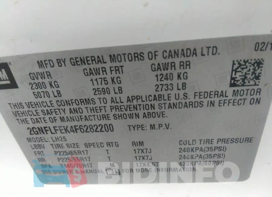 2GNFLFEK4F6282200 Photo# 9