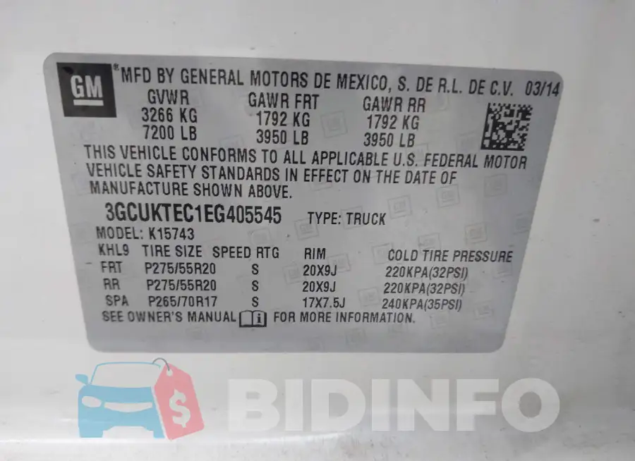 3GCUKTEC1EG405545 Photo# 9